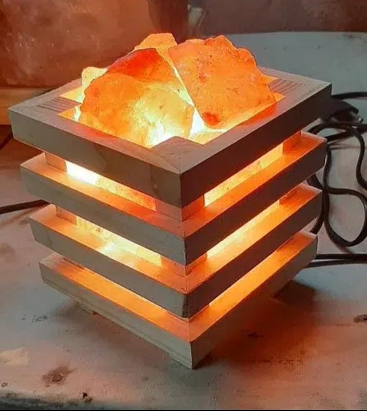 pink salt bazar, wooden basket lamp pink salt bazar, wooden basket lamp